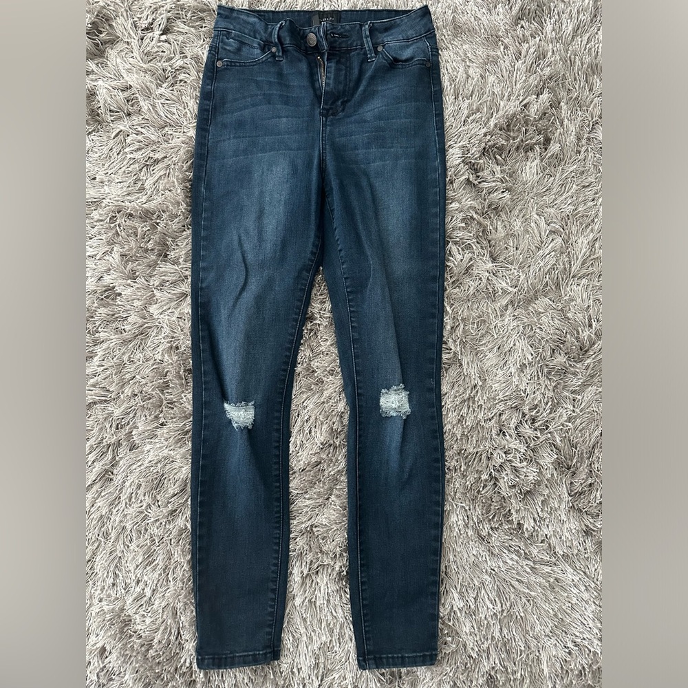 Dark wash blue jeans